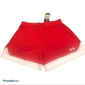 Under Armour red Maquina women’s shorts Sz S & M
